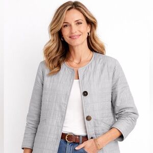 Women's Gray Quilted Jacket NWT